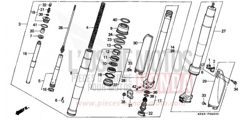 FRONT FORK (CR125RL) CR125RL de 1990